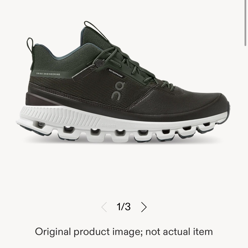 On Cloud Hiking Waterproof Black and Green hi top sneakers
